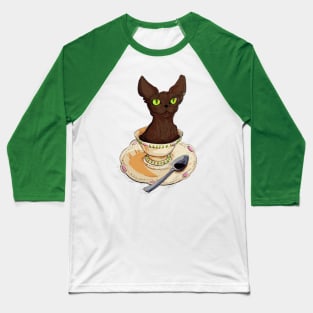 Black Cat Coffee Baseball T-Shirt